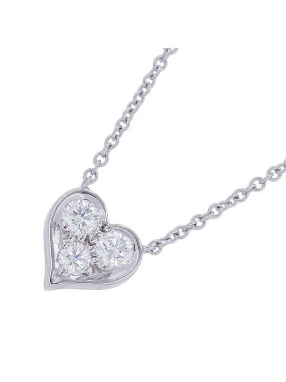 Tiffany & Co Necklace Sentimental Heart Pendant Mini Diamond Platinum
